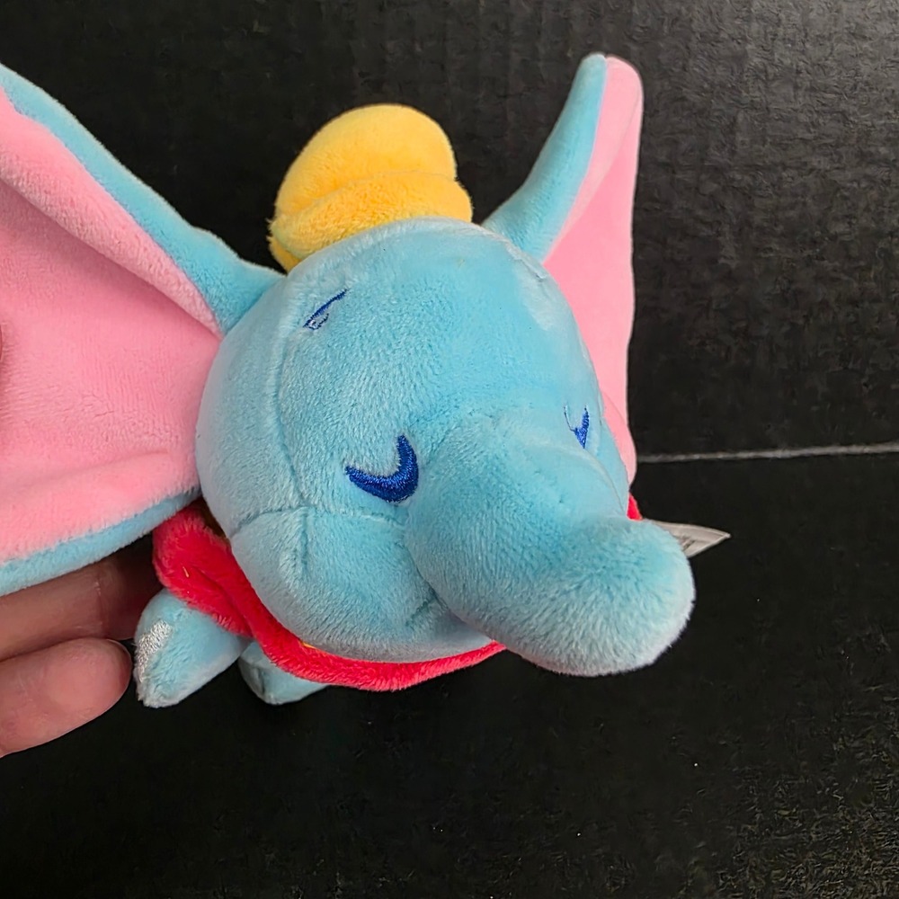 Disney Dumbo Plush Toy Small 6" Blue Pink Yellow Hat Cuddleez Soft Elephant